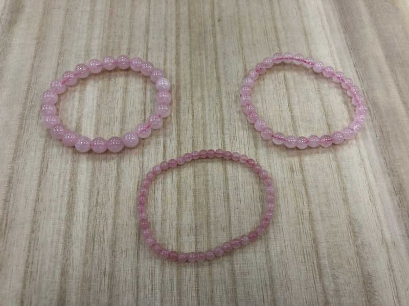 Pulsera cuarzo rosa bola